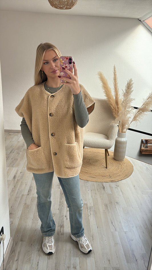 Teddy gilet beige