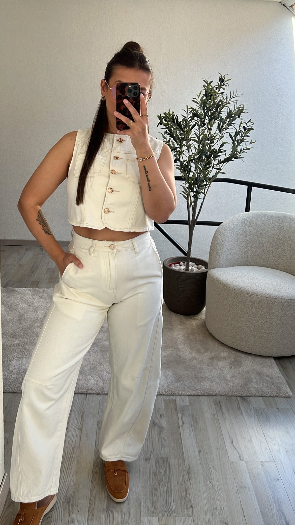 WITTE JEANS SET