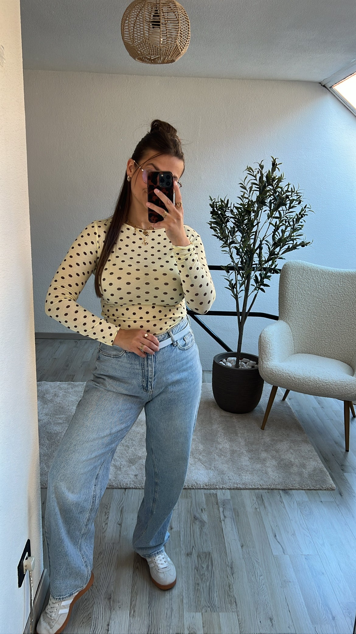 POLKADOT LONGSLEEVE GEEL