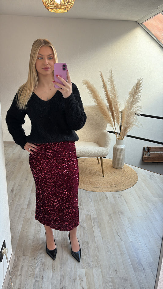 Glitterrok burgundy