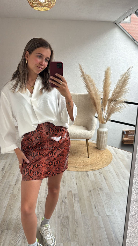 Lederlook rok