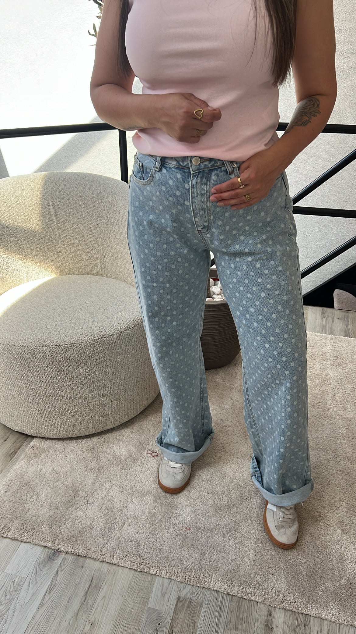 STRAIGHT JEANS POLKA