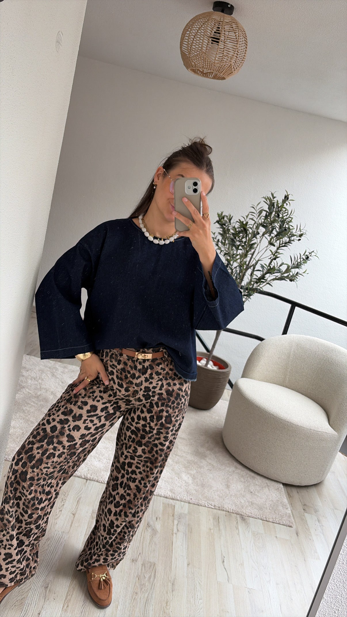 JEANSBLOUSE MARINEBLAUW