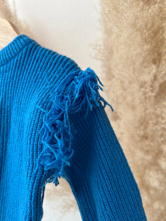 Felblauwe trui