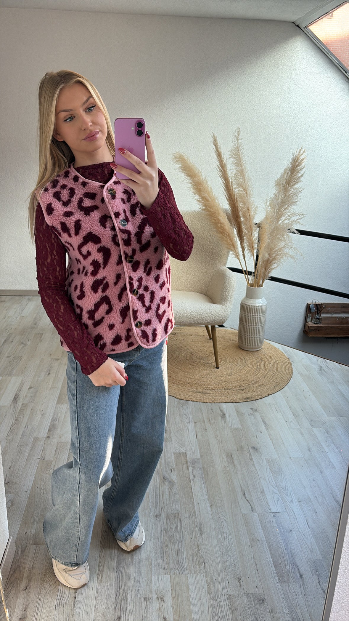 Leopard teddy gilet