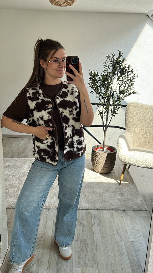TEDDY GILET COW