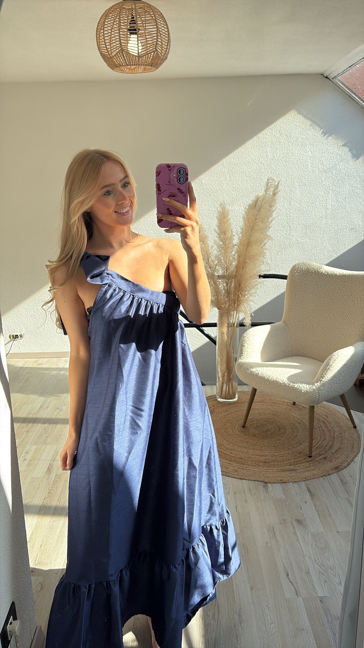 One shoulder jurk navy