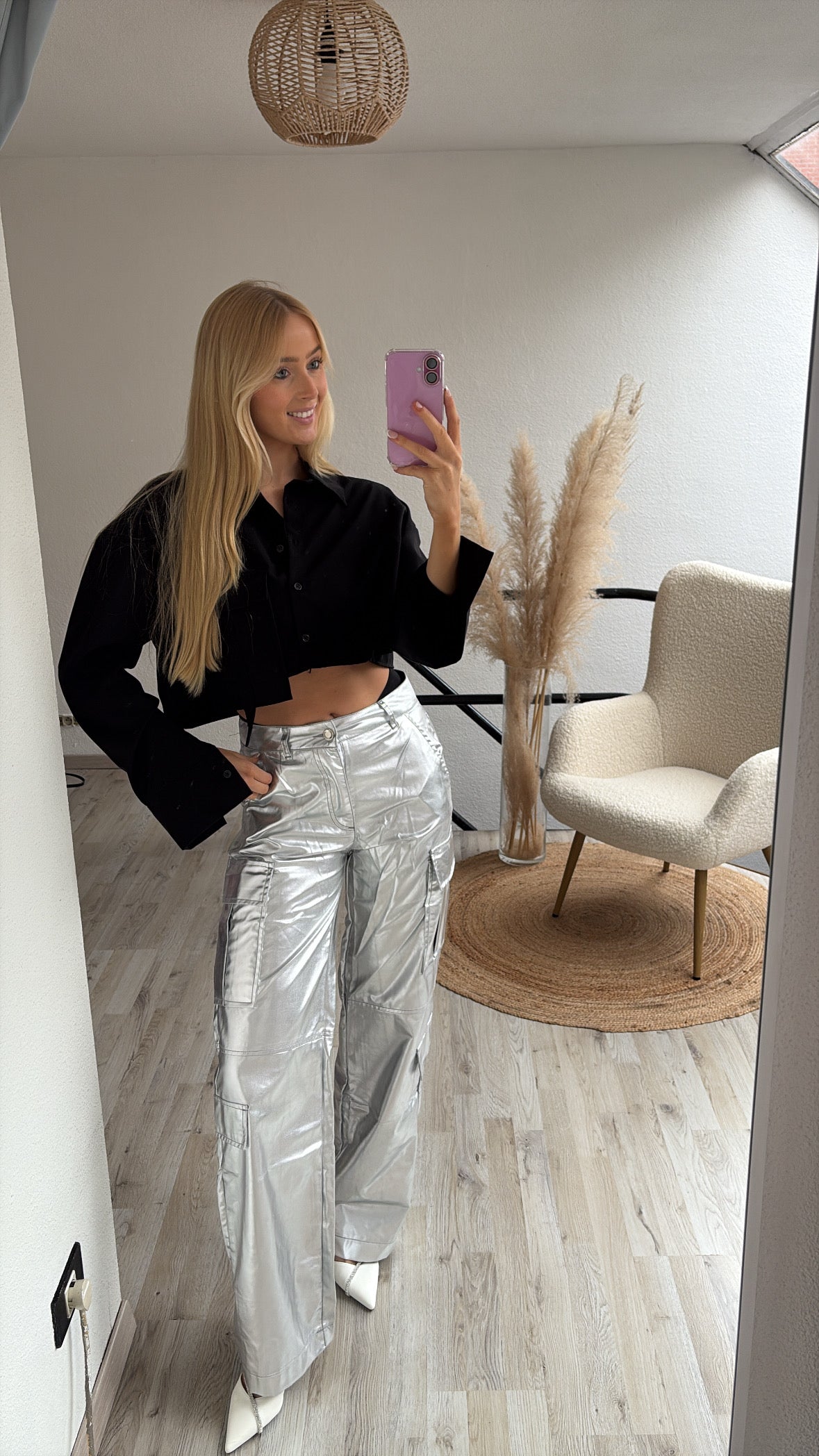 Metallic broek