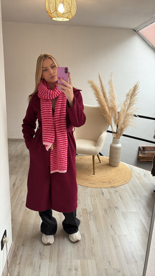 Gestreepte sjaal roze