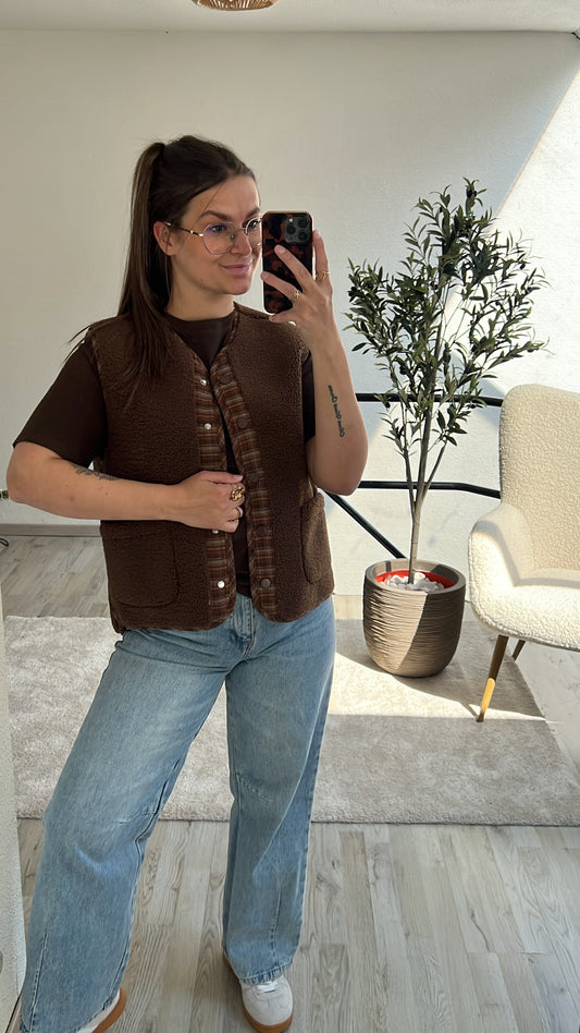 TEDDY GILET BRUIN
