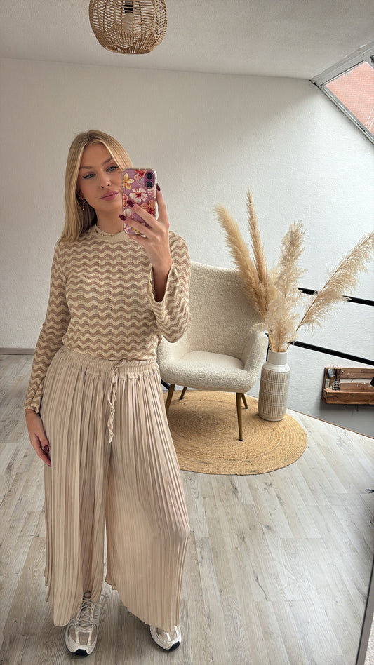 Beige broek plissé