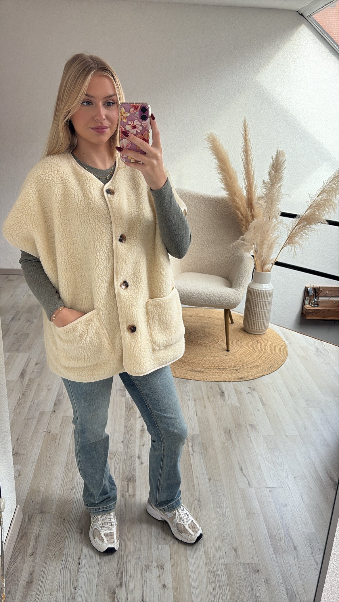 Teddygilet beige