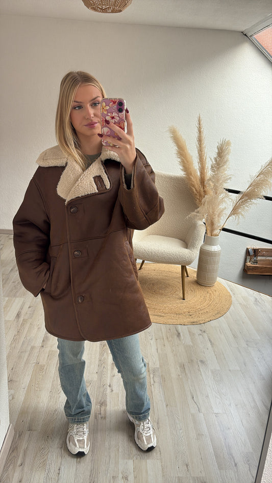 Bruine winterjas