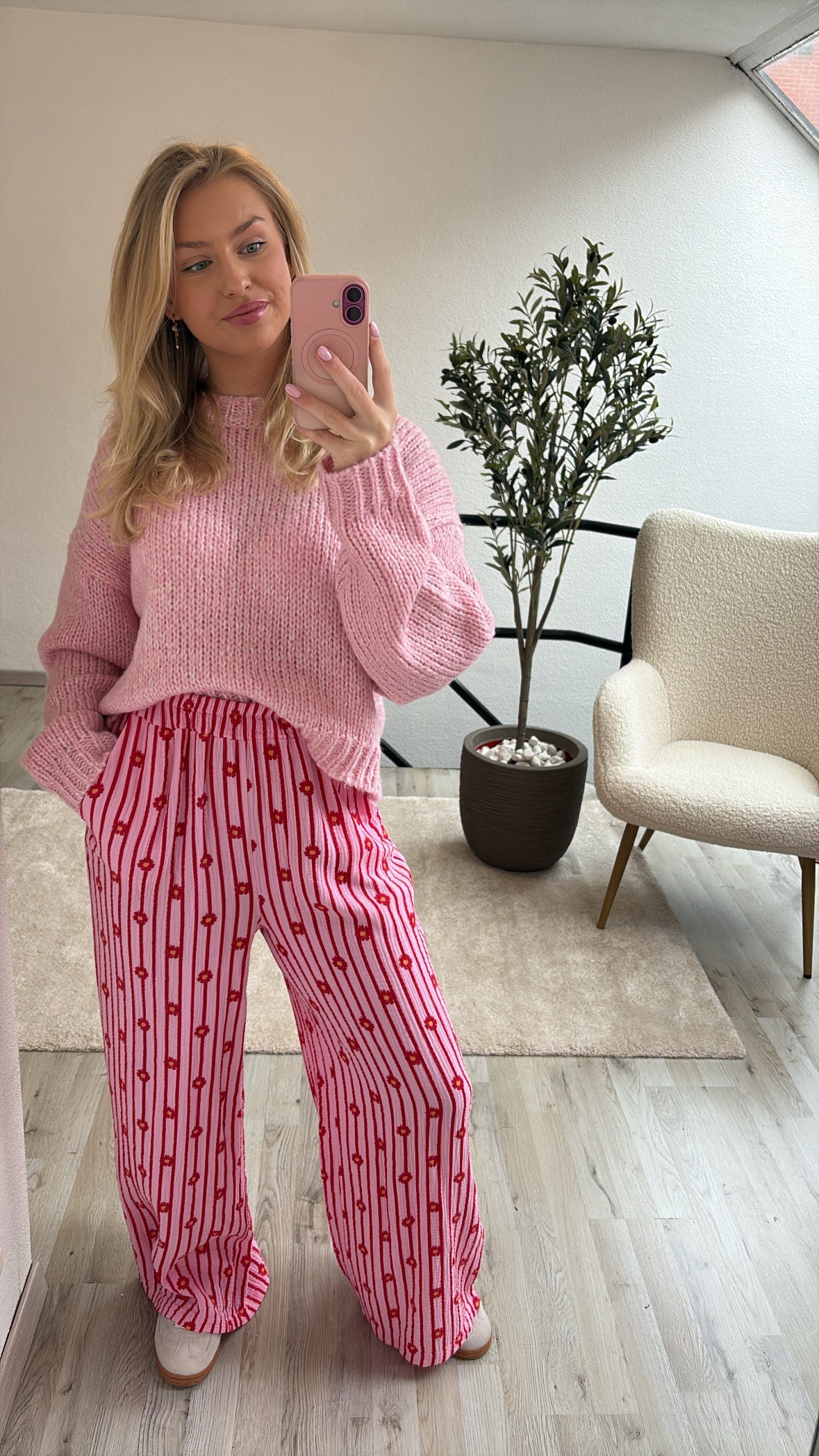 GESTREEPTE BROEK BLOEMEN