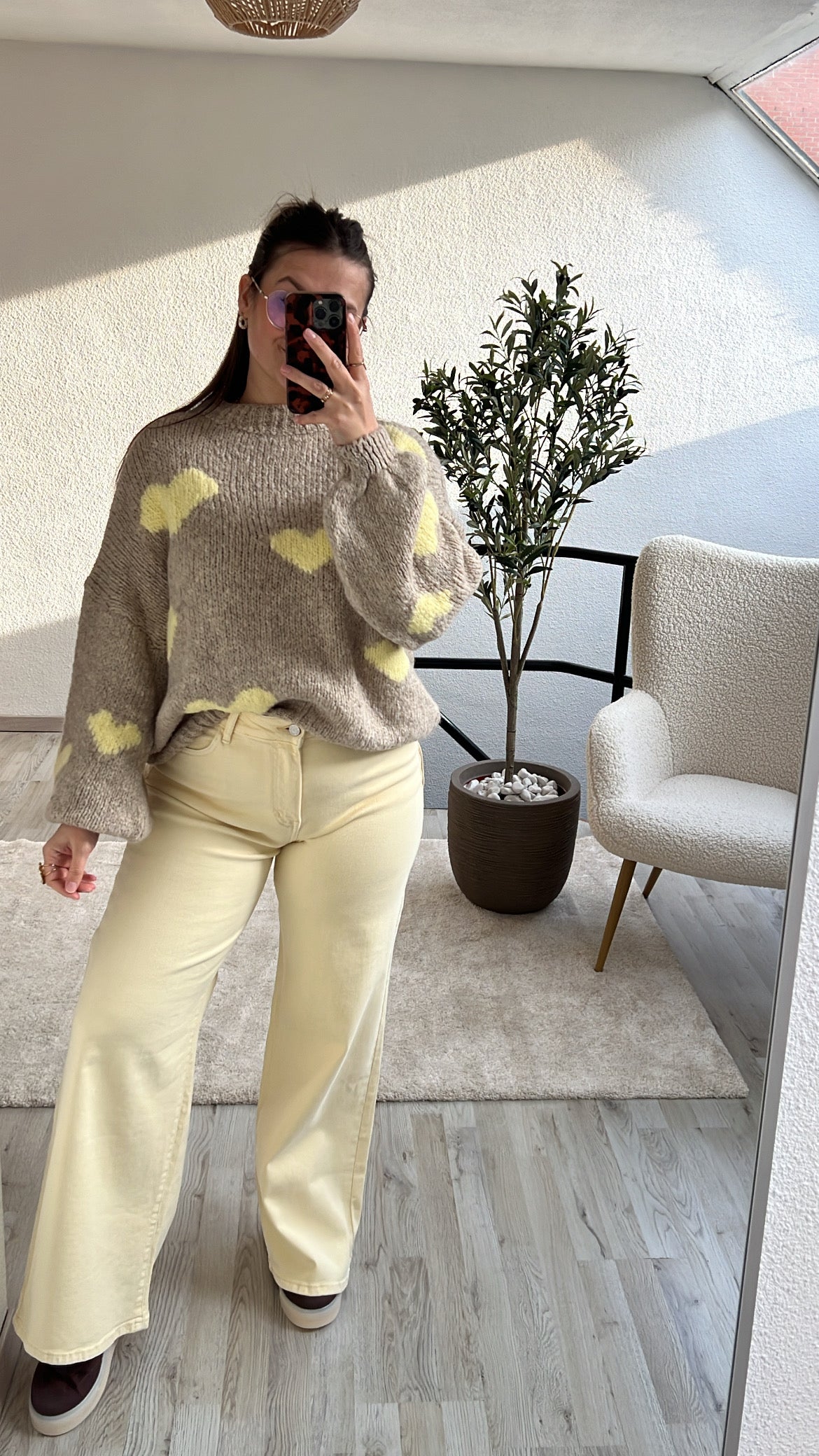 BEIGE KNIT HARTJES