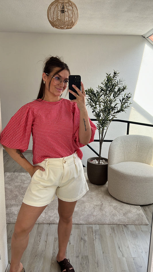 GERUITE BLOUSE ROOD