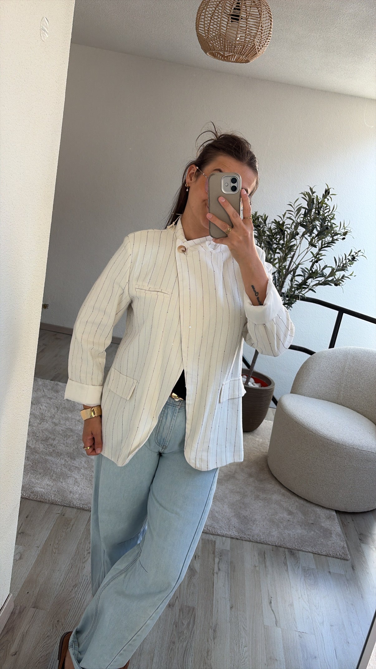 GESTREEPTE BLAZER