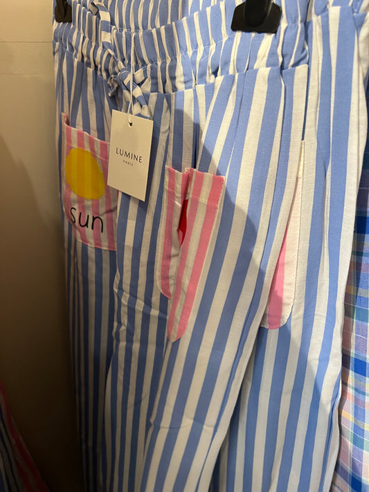 BLAUWE LOSSE BROEK