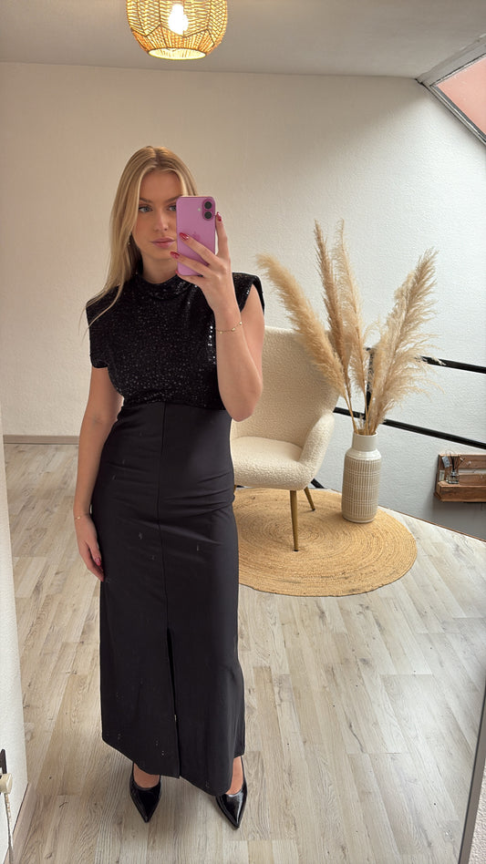 Glitterjurk zwart