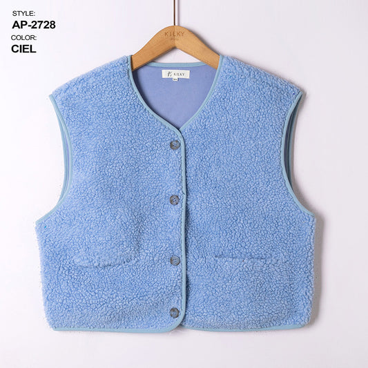 TEDDYGILET BLAUW