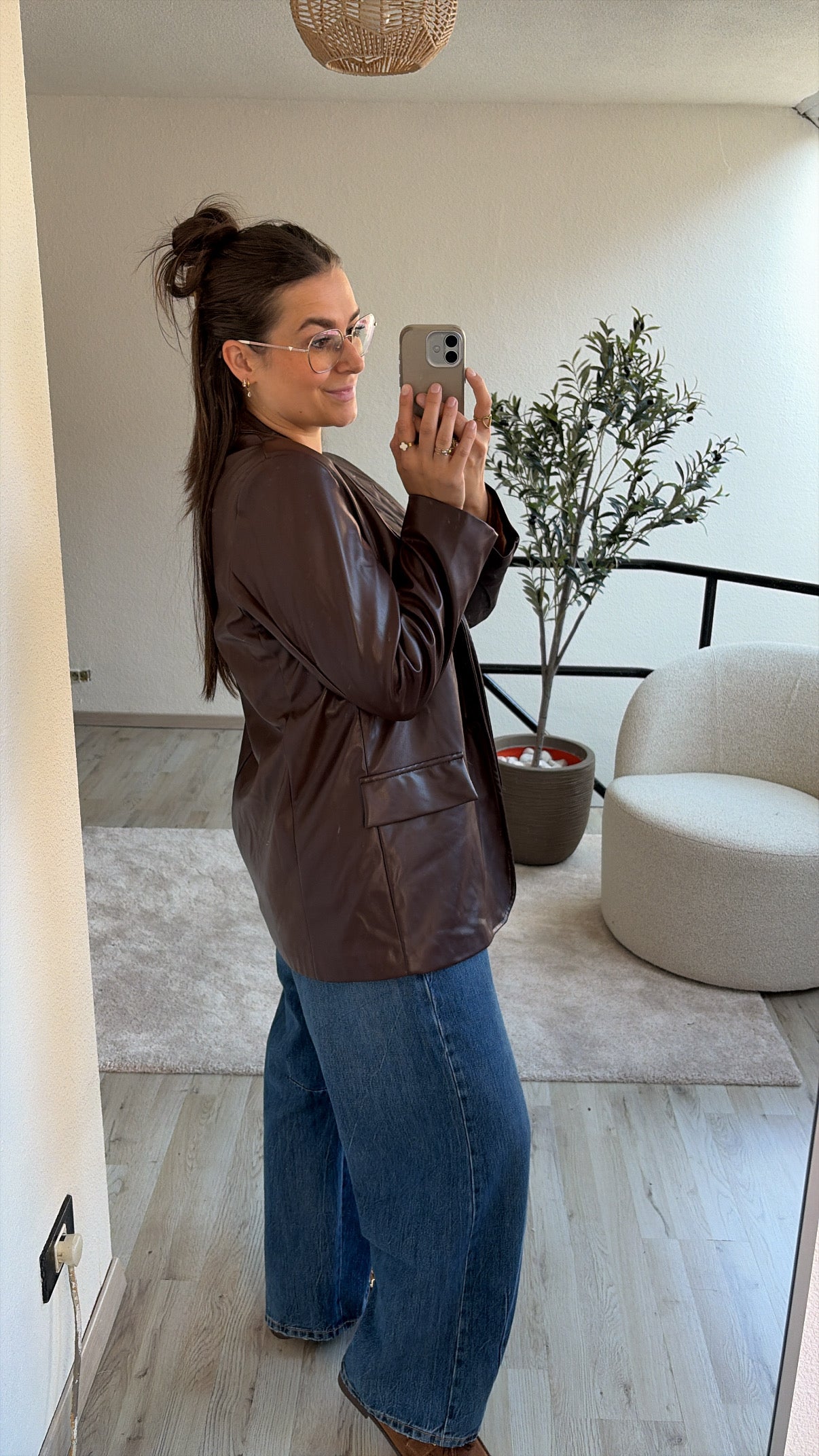 LEDERLOOK BLAZER BRUIN