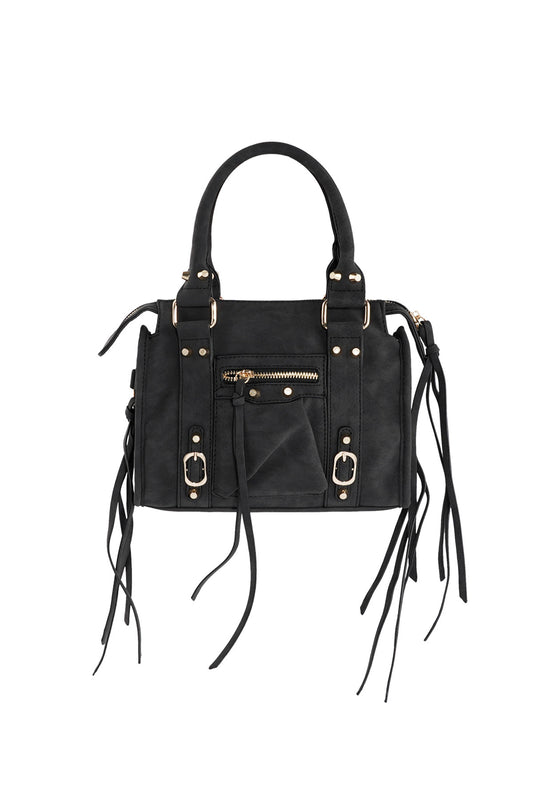 Fringe tas zwart