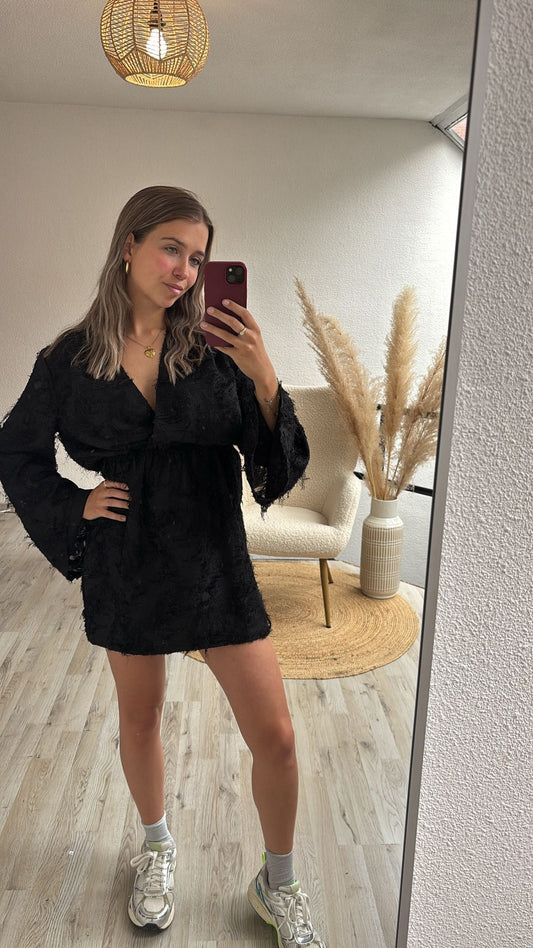 Fluffy jurk zwart