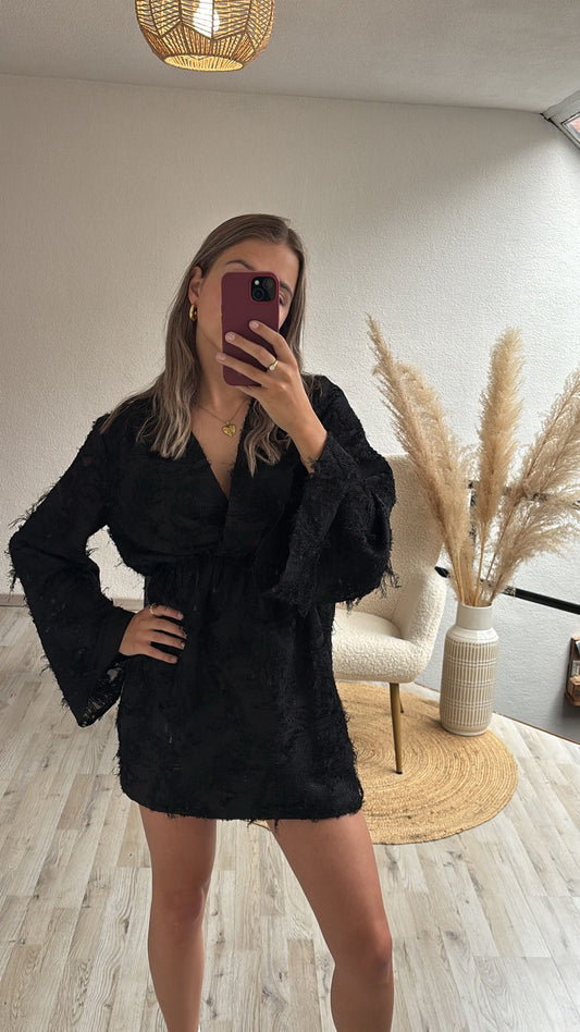 Fluffy jurk zwart